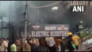 In Hyderabad, six people were killed when a fire broke out in an electric scooter recharging unit