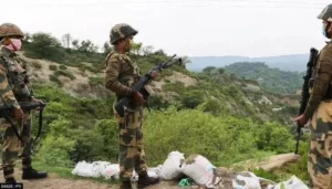 A Pakistani drone was spotted near the international border in Punjab, but returned after BSF troops opened fire on it