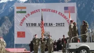 India-US troops board the Mi-17V5 helicopter for the Yudh Abhyas Exercise 2022